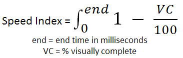 Formule de calcul du Speed Index